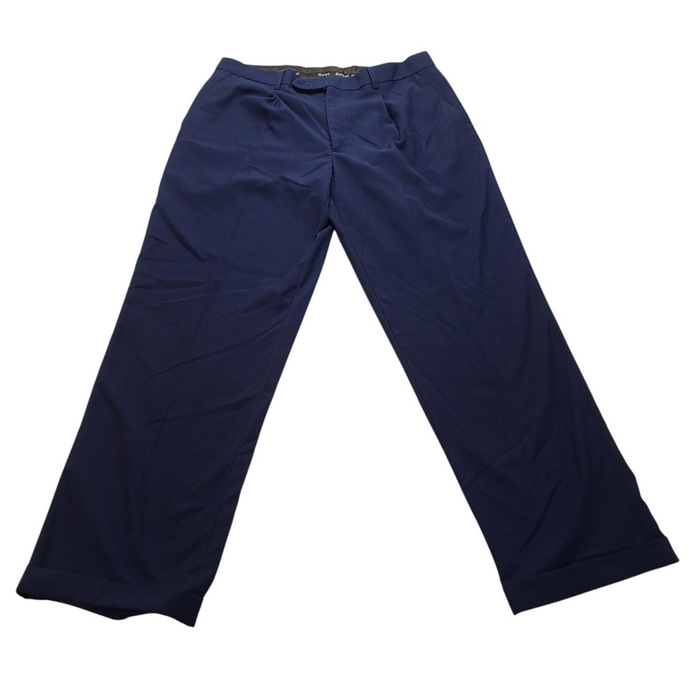 Royal Diamond Men's Navy Blue Pleated Cuffed Dress Pants Trousers 36x32 NEW NWT